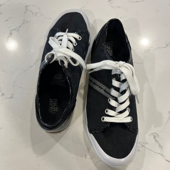 Coach Folly Black/White Low Top Sneaker - size 9 - Picture 3 of 11
